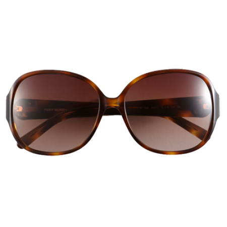 Tory Burch 'Disco Logo' Rounded Sunglasses