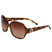 Tory Burch 'Disco Logo' Rounded Sunglasses